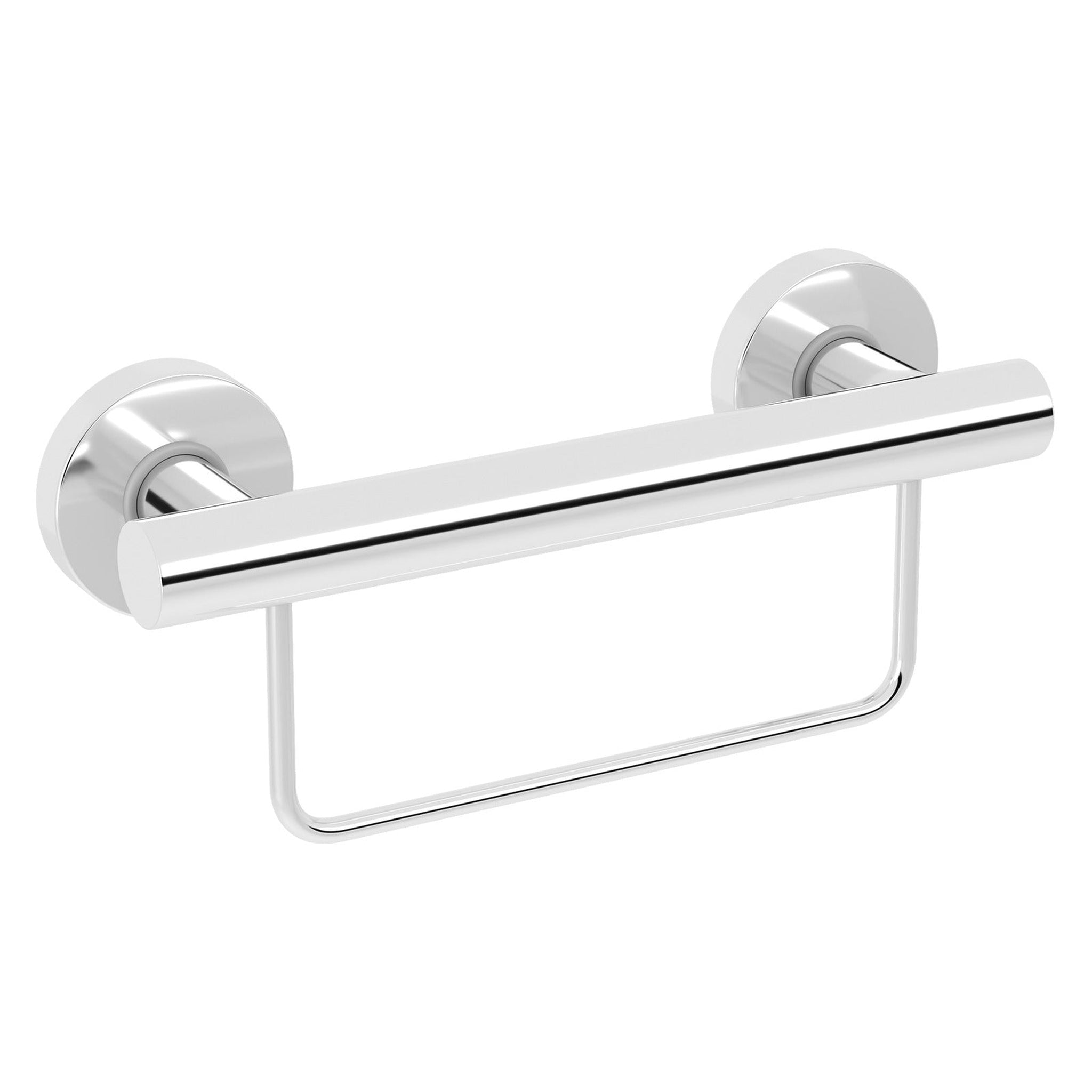 Evekare, Evekare 12" x 1.25" Polished Stainless Steel Concealed Mount Grab Bar With Integrated Towel Holder