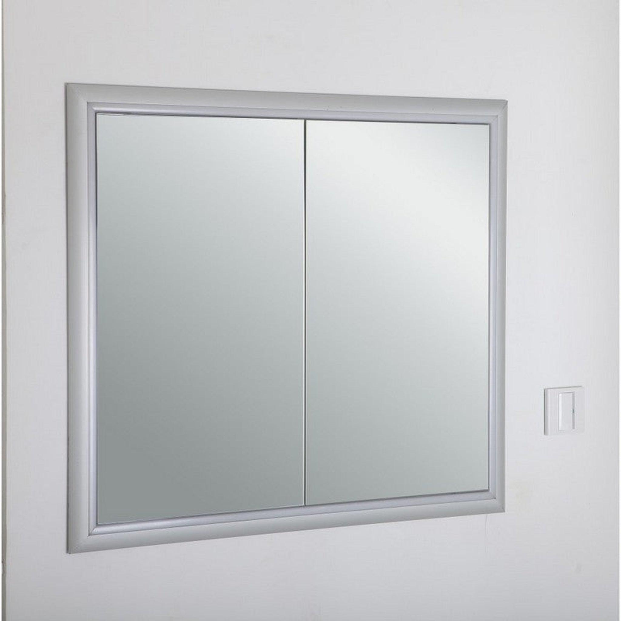 Eviva, Eviva 33” x 30” Wall-Mounted Mirror Medicine Cabinet With Led Lights