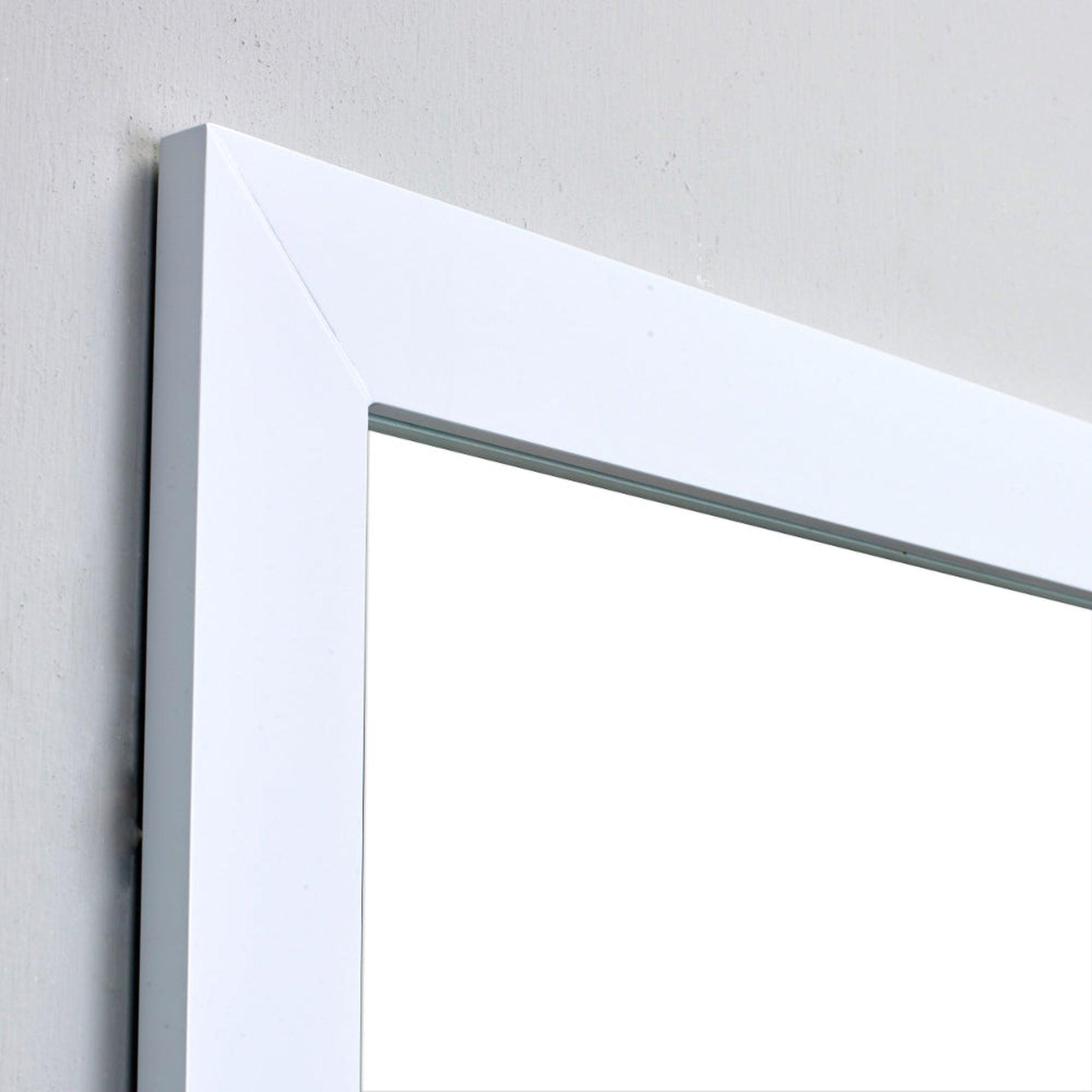 Eviva, Eviva 36” x 30” New York Wall-Mounted Bathroom Mirror With White Full Frame