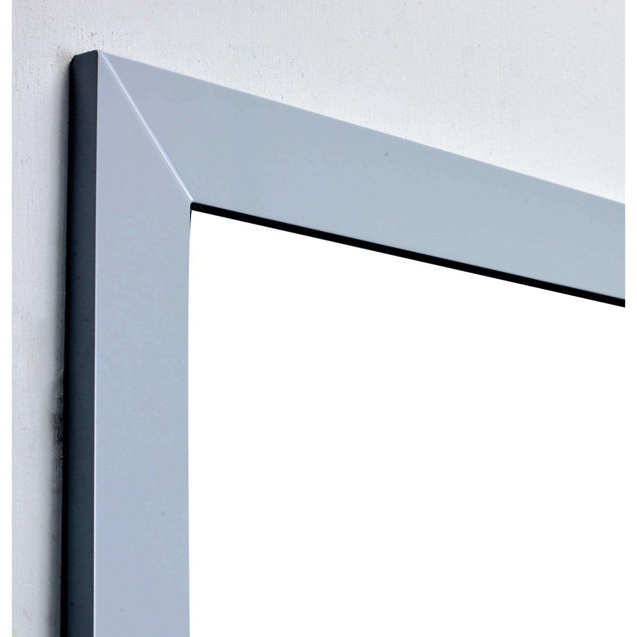 Eviva, Eviva 48” x 30” New York Wall-Mounted Bathroom Mirror With Gray Full Frame