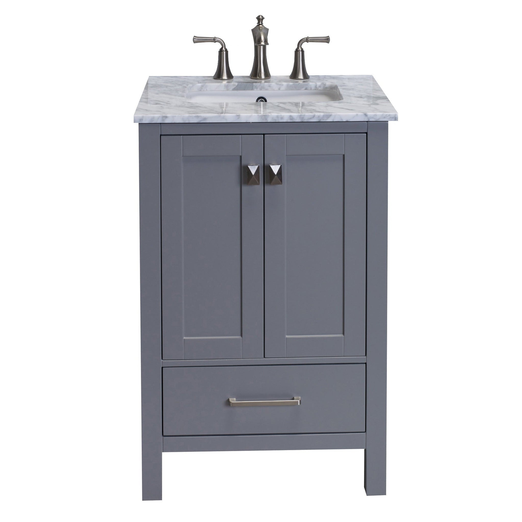 Eviva, Eviva Aberdeen 24" x 34" Gray Freestanding Bathroom Vanity With Single Undermount Sink