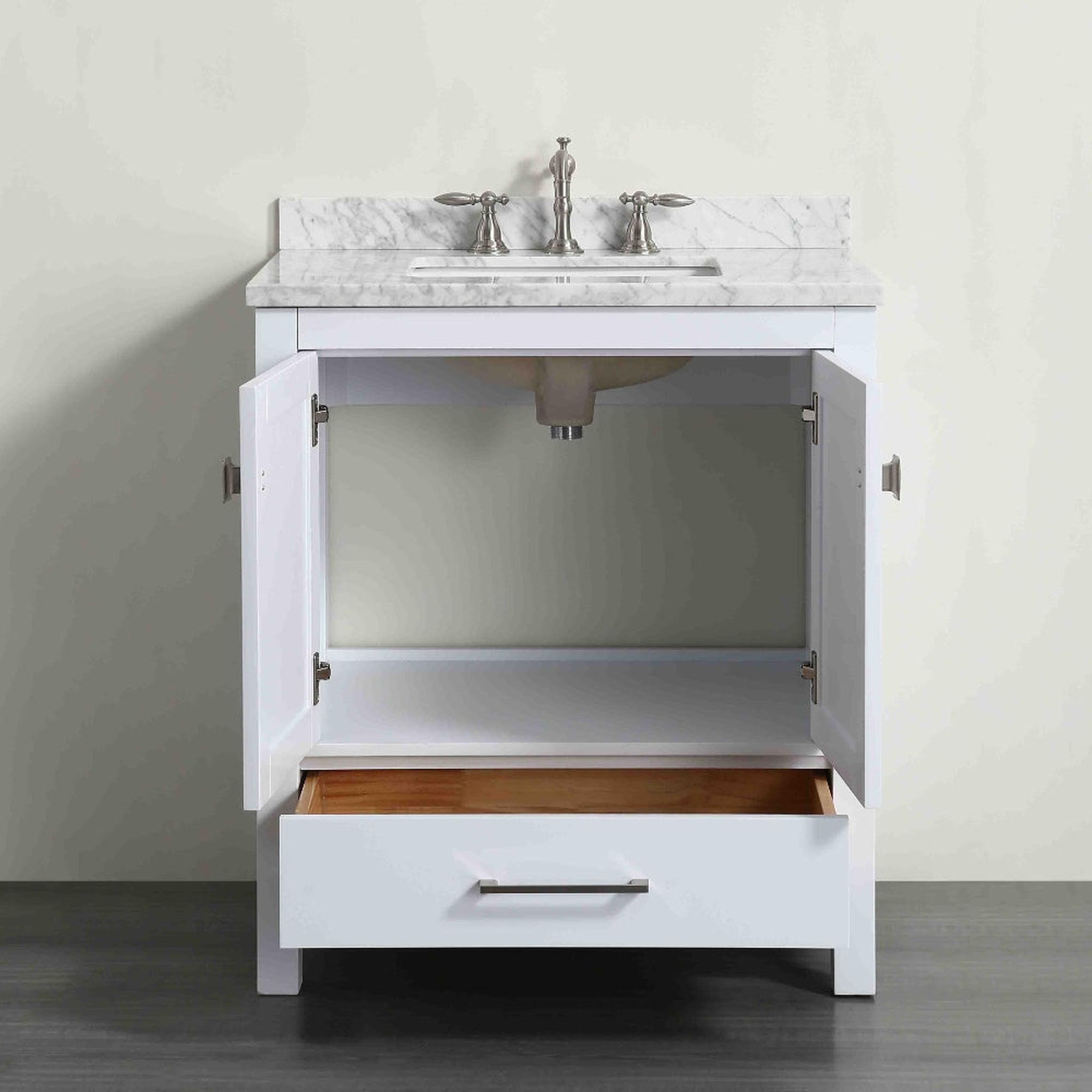 Eviva, Eviva Aberdeen 24" x 34" White Freestanding Bathroom Vanity With Single Undermount Sink