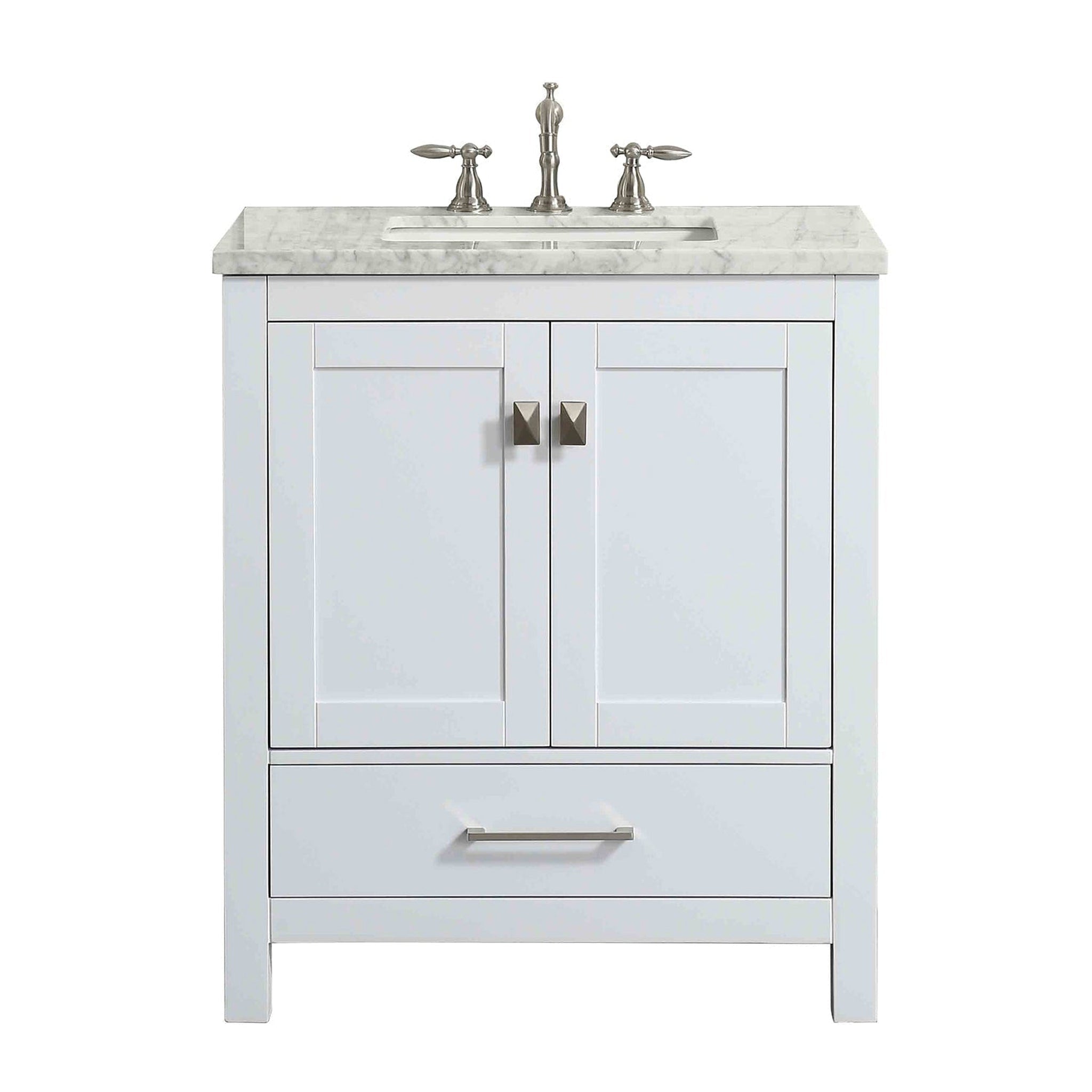 Eviva, Eviva Aberdeen 30" x 34" White Freestanding Bathroom Vanity With Single Undermount Sink