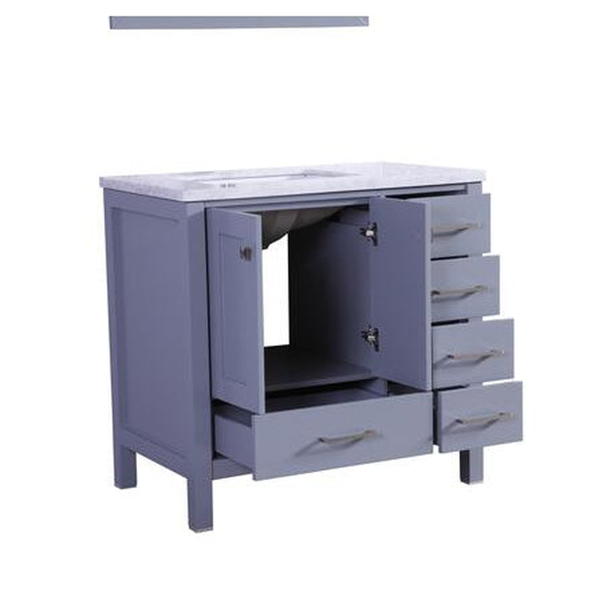 Eviva, Eviva Aberdeen 36" x 34" Gray Freestanding Bathroom Vanity With Single Undermount Sink