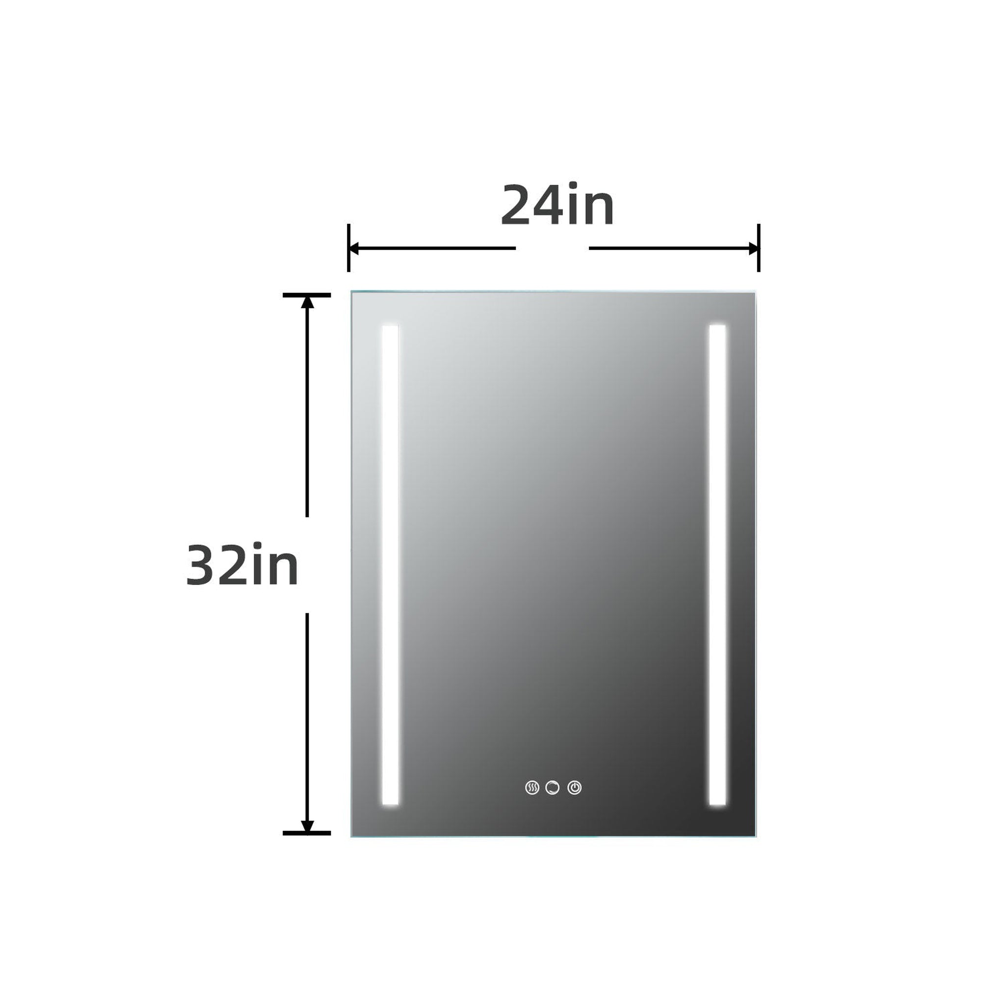 ExBrite, ExBrite Second Generation 24" x 32" Frameless LED Super Slim Bathroom Vanity Mirror With Night Light, Anti Fog, Dimmer, Touch Button and Waterproof IP44