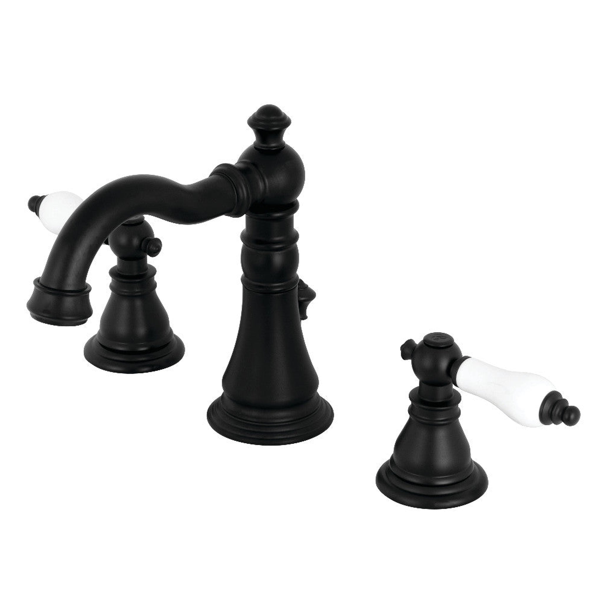 Kingston Brass, Fauceture FSC1970APL American Patriot Widespread Bathroom Faucet, Matte Black