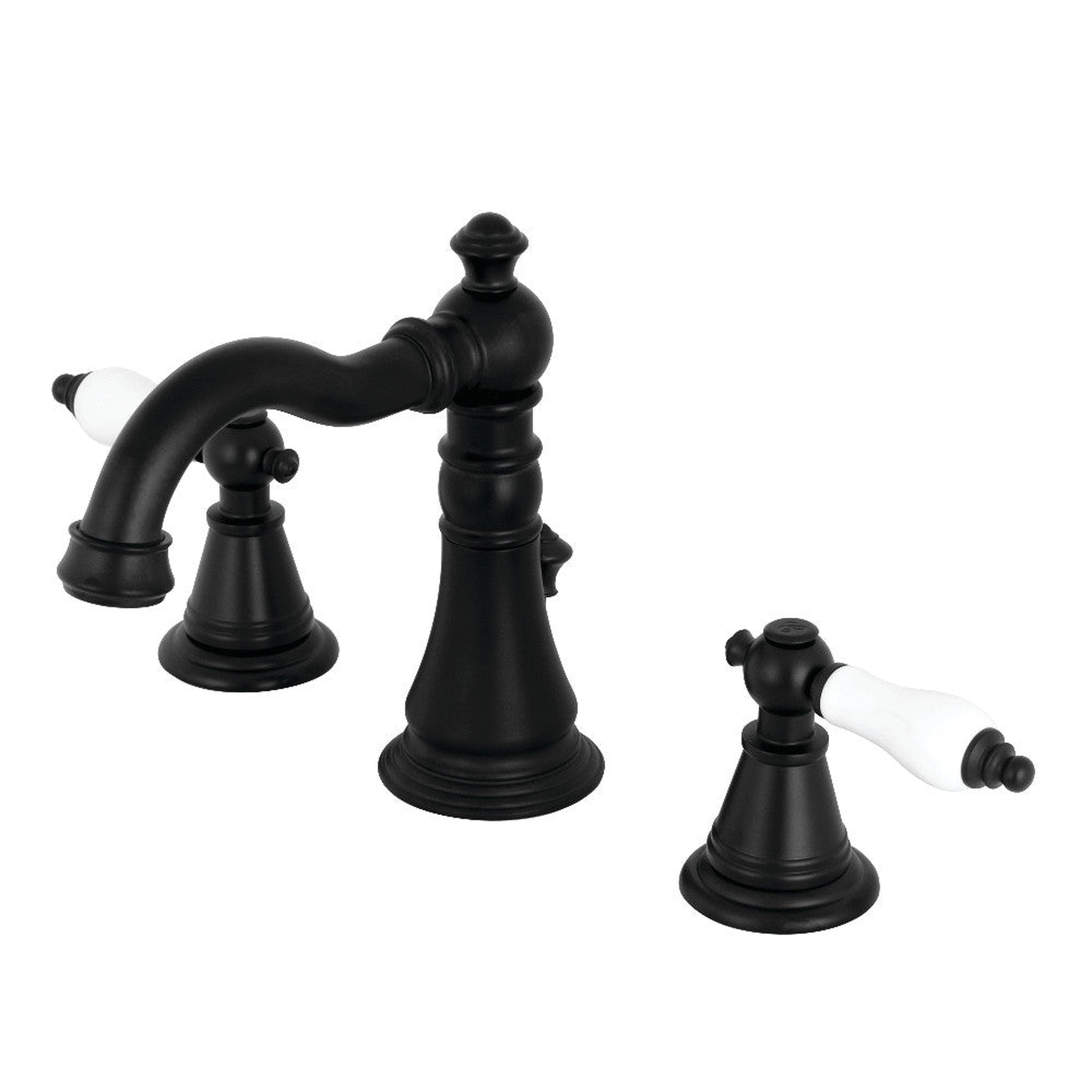 Kingston Brass, Fauceture FSC1970PL English Classic Widespread Bathroom Faucet, Matte Black