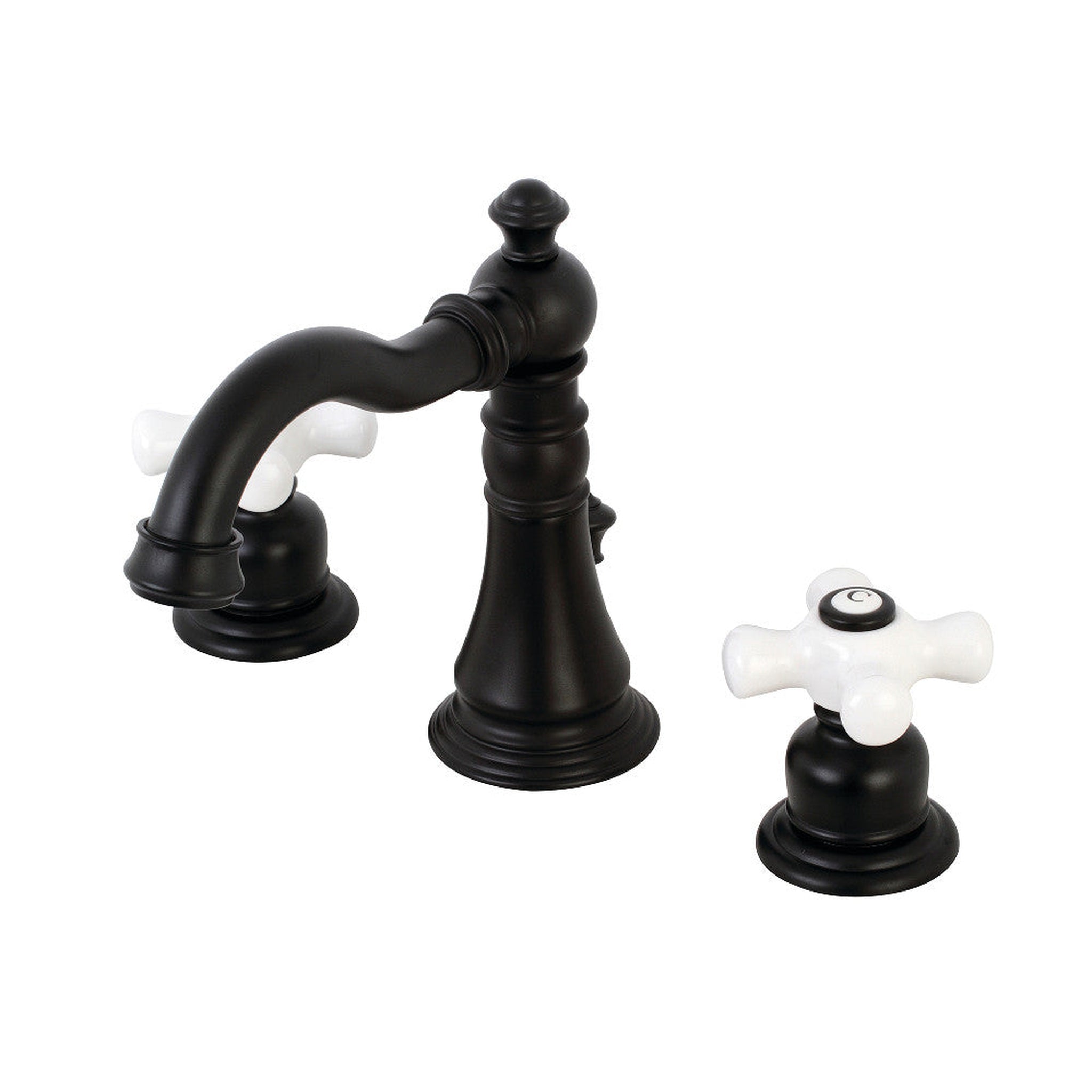 Kingston Brass, Fauceture FSC1970PX American Classic Widespread Bathroom Faucet, Matte Black