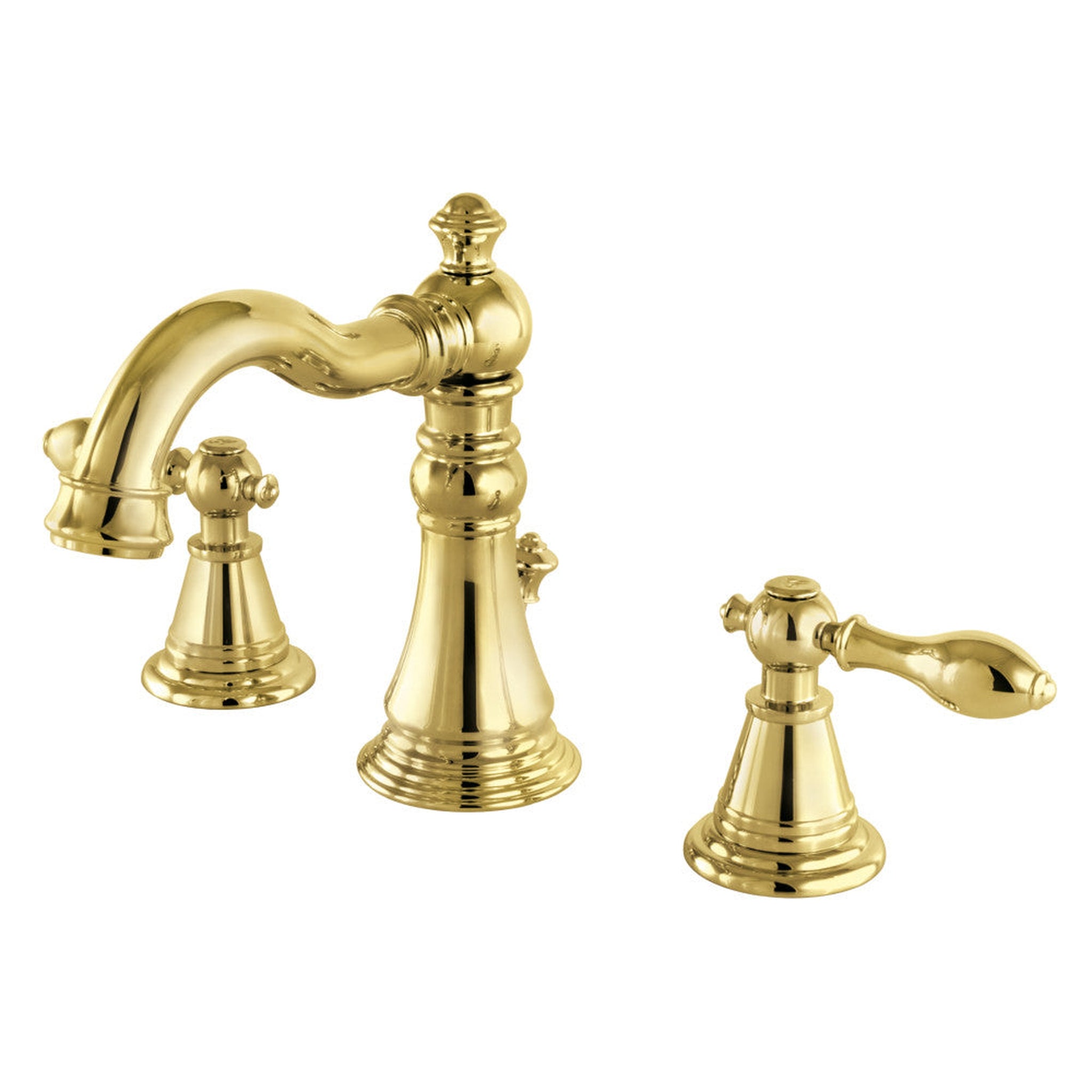 Kingston Brass, Fauceture FSC1972AL English Classic Widespread Bathroom Faucet, Polished Brass