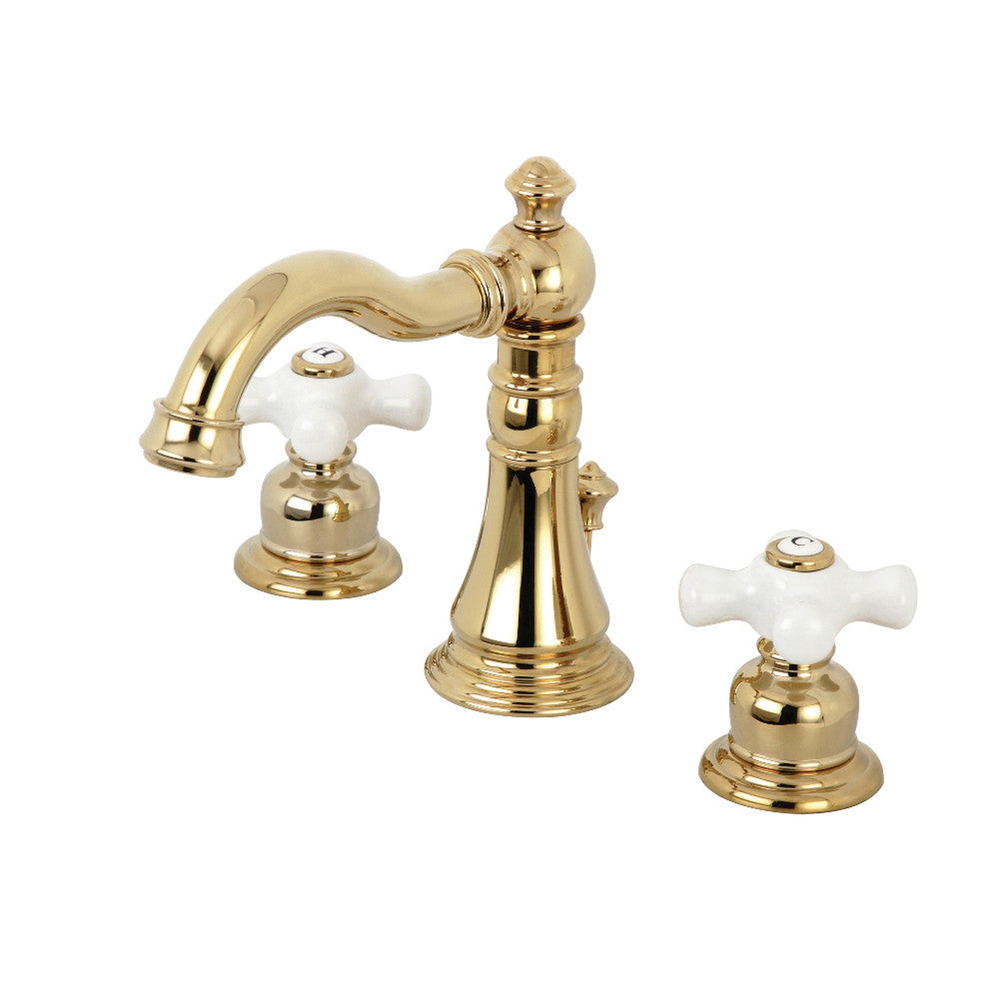 Kingston Brass, Fauceture FSC1972PX American Classic Widespread Bathroom Faucet, Polished Brass