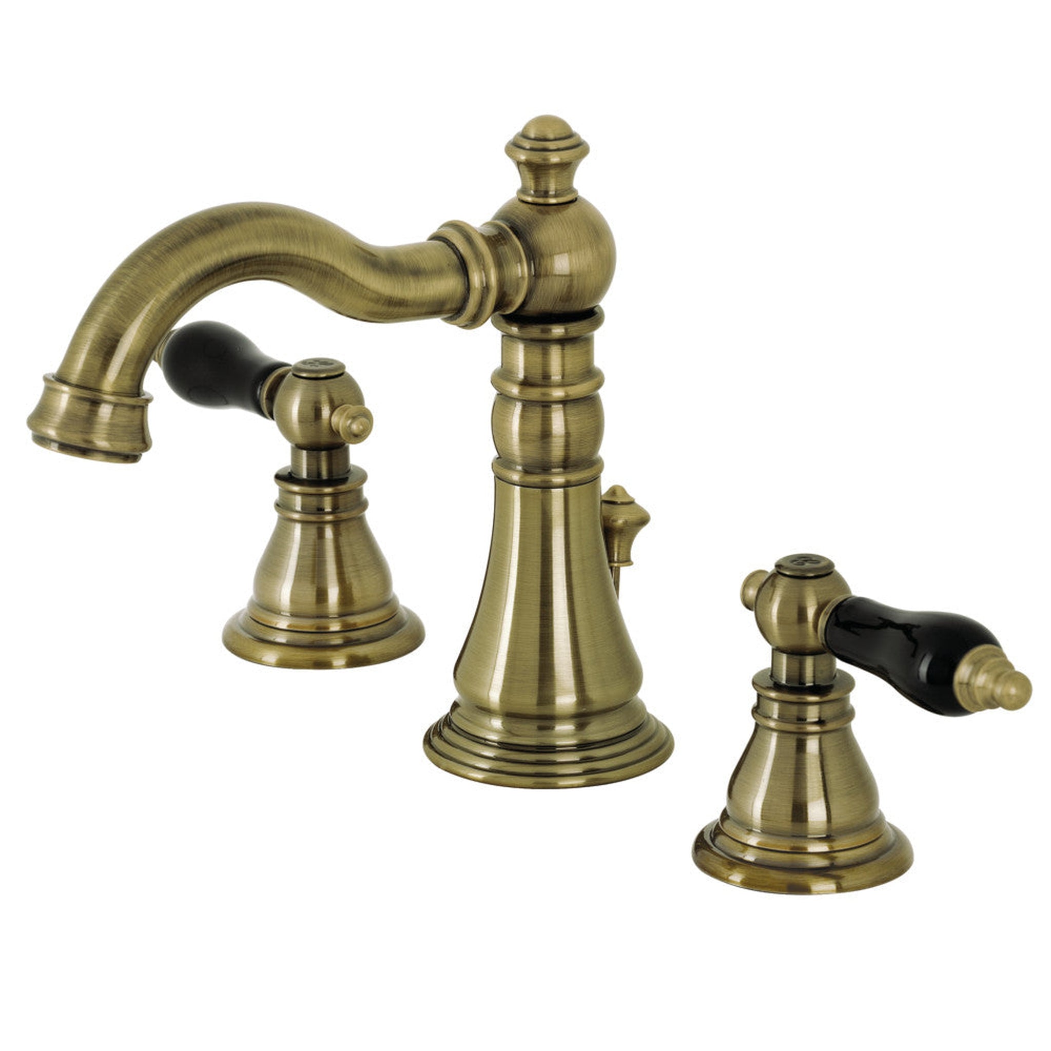 Kingston Brass, Fauceture FSC19733AKL Duchess Widespread Bathroom Faucet with Retail Pop-Up, Antique Brass