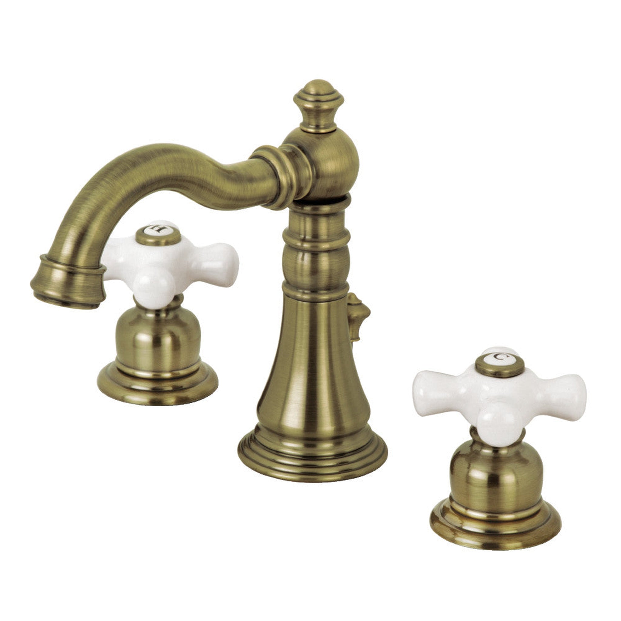 Kingston Brass, Fauceture FSC19733PX American Classic Widespread Bathroom Faucet, Antique Brass