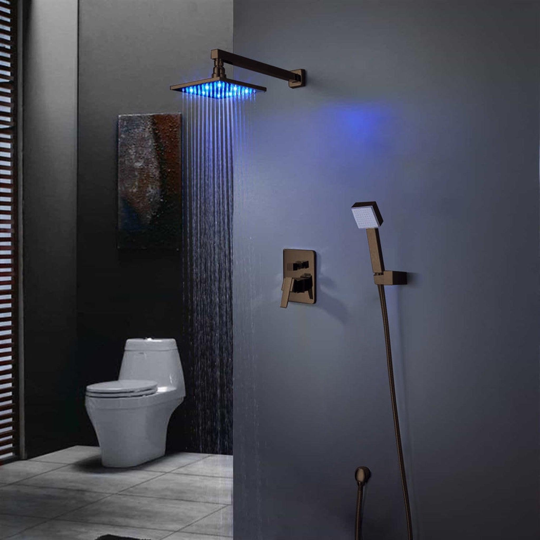 FontanaShowers, Fontana 10" Oil Rubbed Bronze Round Ceiling Mounted Shower System With Hand Shower