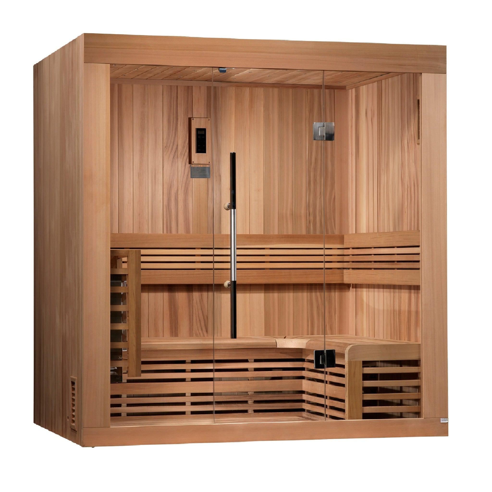 Golden Designs, Golden Designs Copenhagen Edition 3-Person Traditional Steam Sauna in Canadian Red Cedar