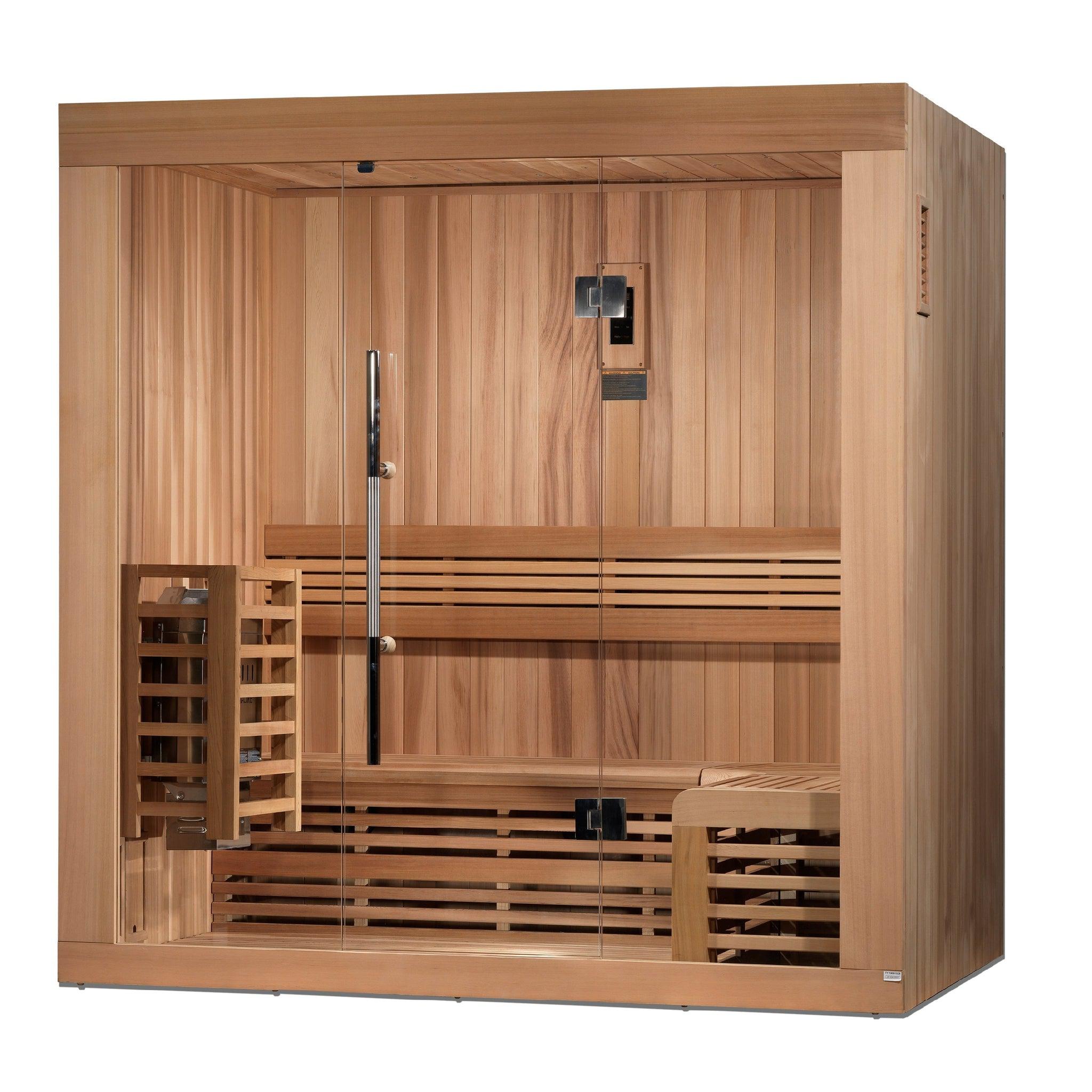 Golden Designs, Golden Designs Copenhagen Edition 3-Person Traditional Steam Sauna in Canadian Red Cedar