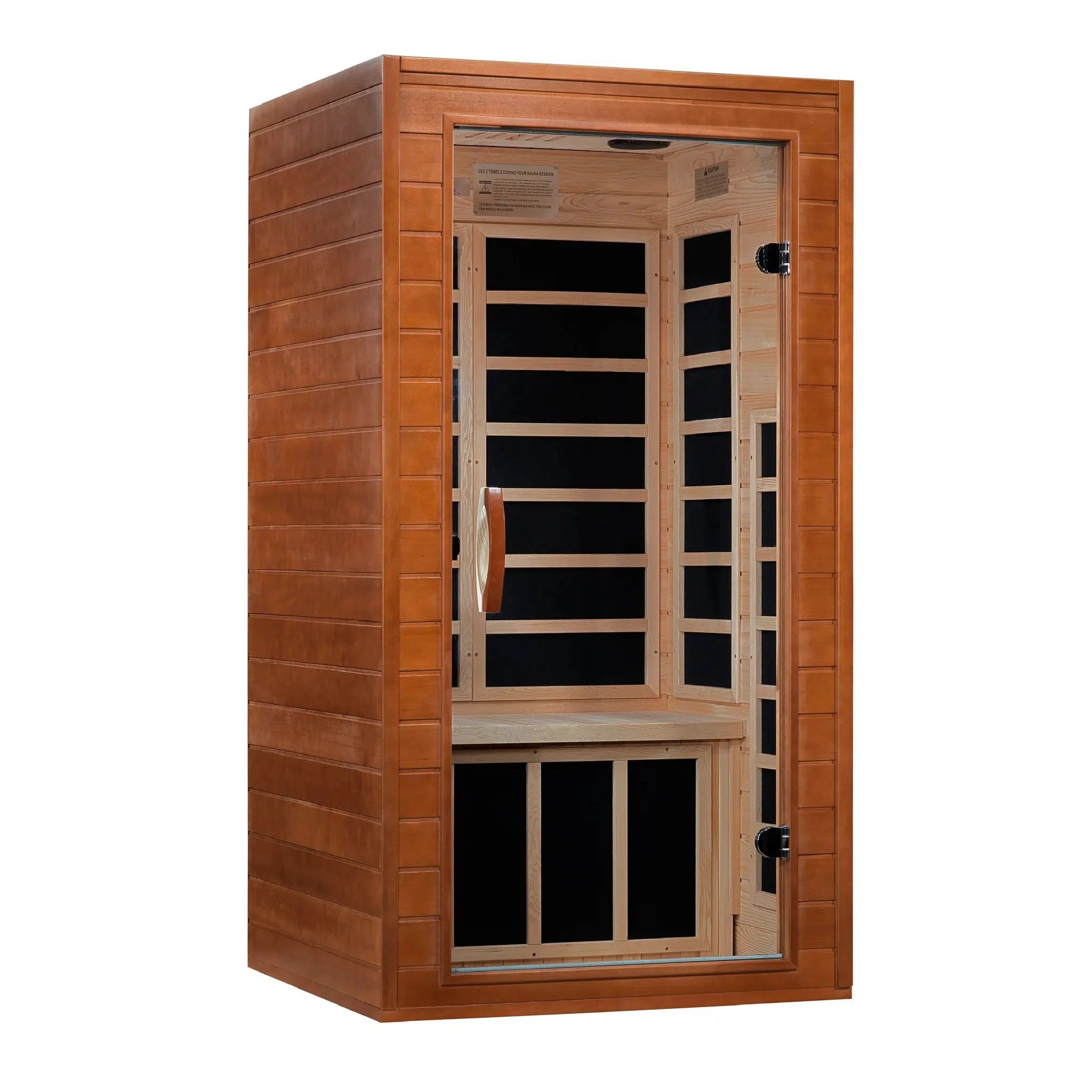 Golden Designs, Golden Designs Dynamic Avila 1-2-Person Low EMF FAR Infrared Carbon Sauna in Canadian Hemlock