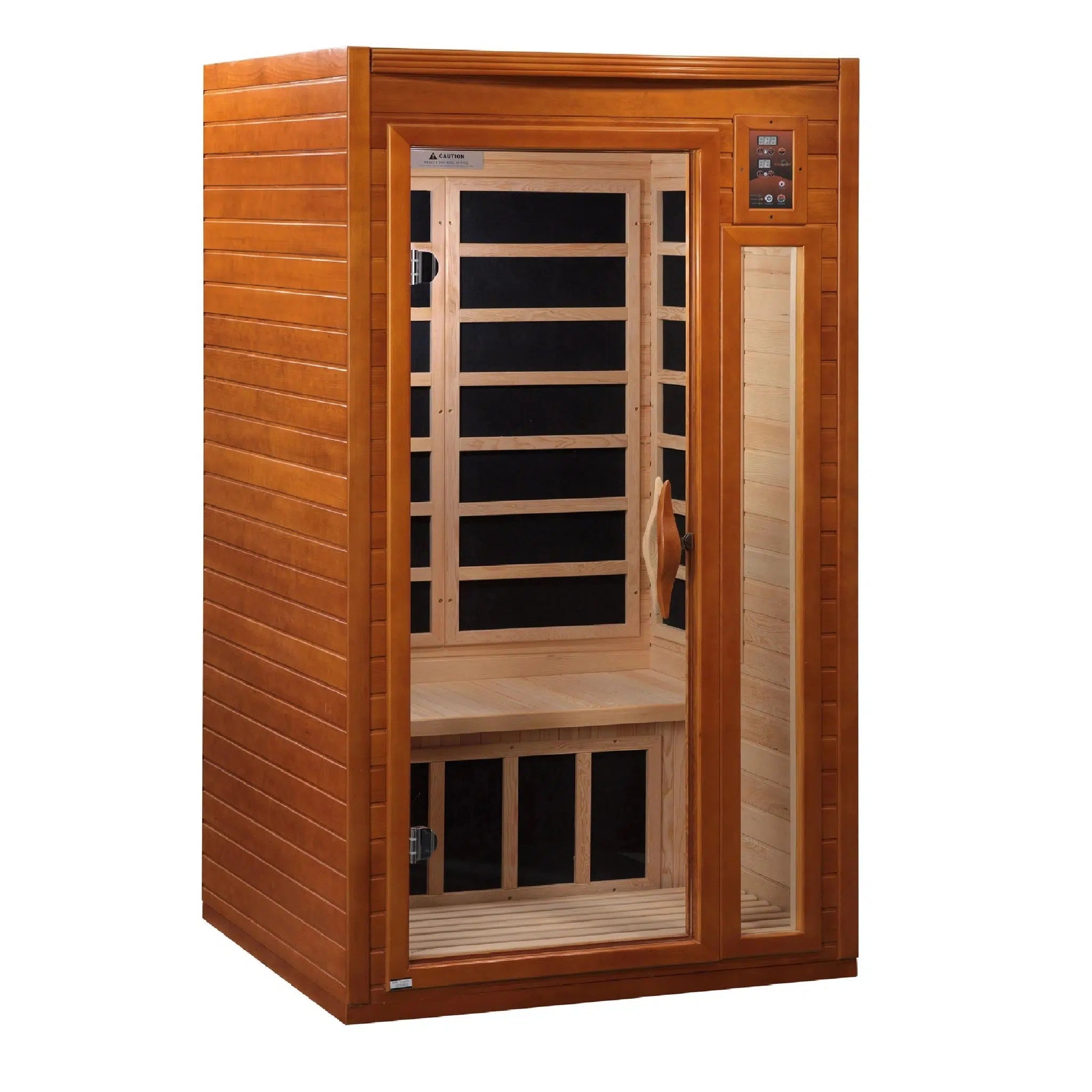 Golden Designs, Golden Designs Dynamic Barcelona Elite 1-2-Person Ultra Low EMF FAR Infrared Carbon Sauna in Canadian Hemlock