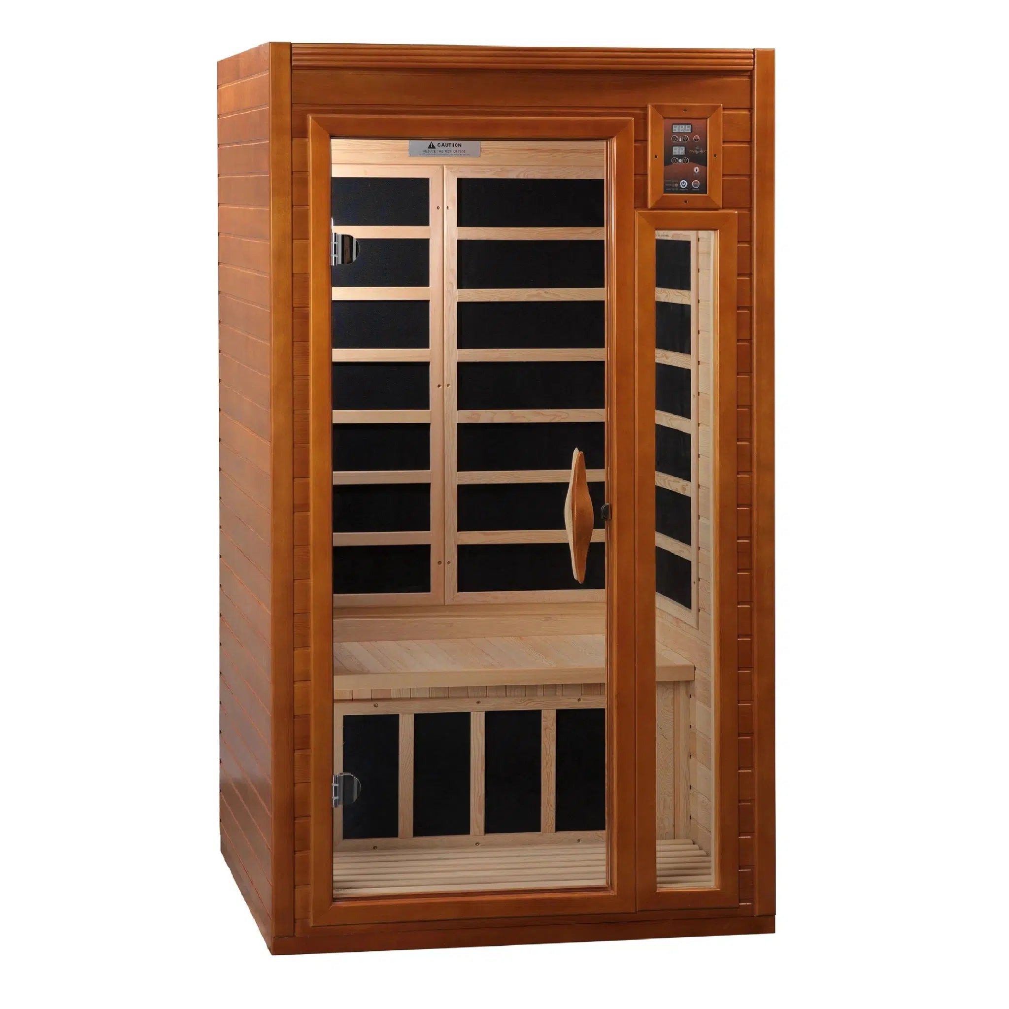 Golden Designs, Golden Designs Dynamic Barcelona Elite 1-2-Person Ultra Low EMF FAR Infrared Carbon Sauna in Canadian Hemlock