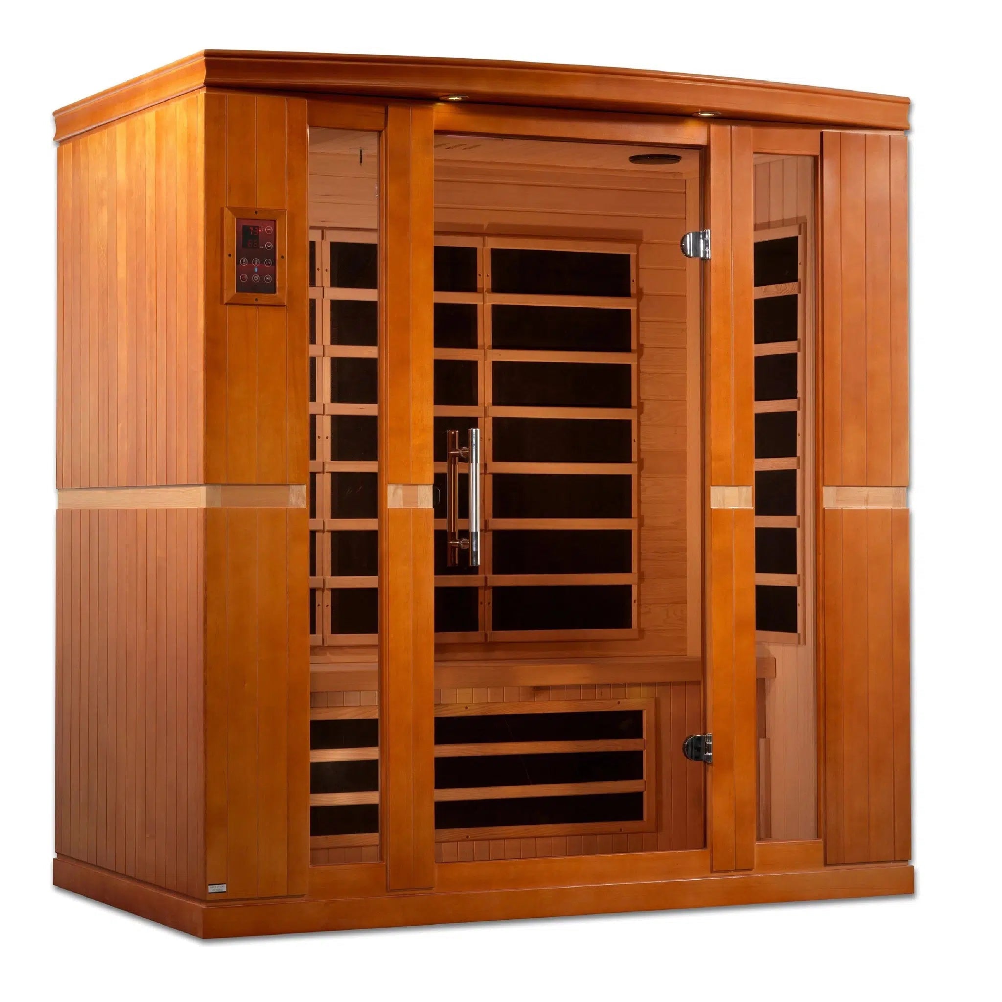 Golden Designs, Golden Designs Dynamic Bergamo 4-Person Low EMF FAR Infrared Carbon Sauna in Canadian Hemlock