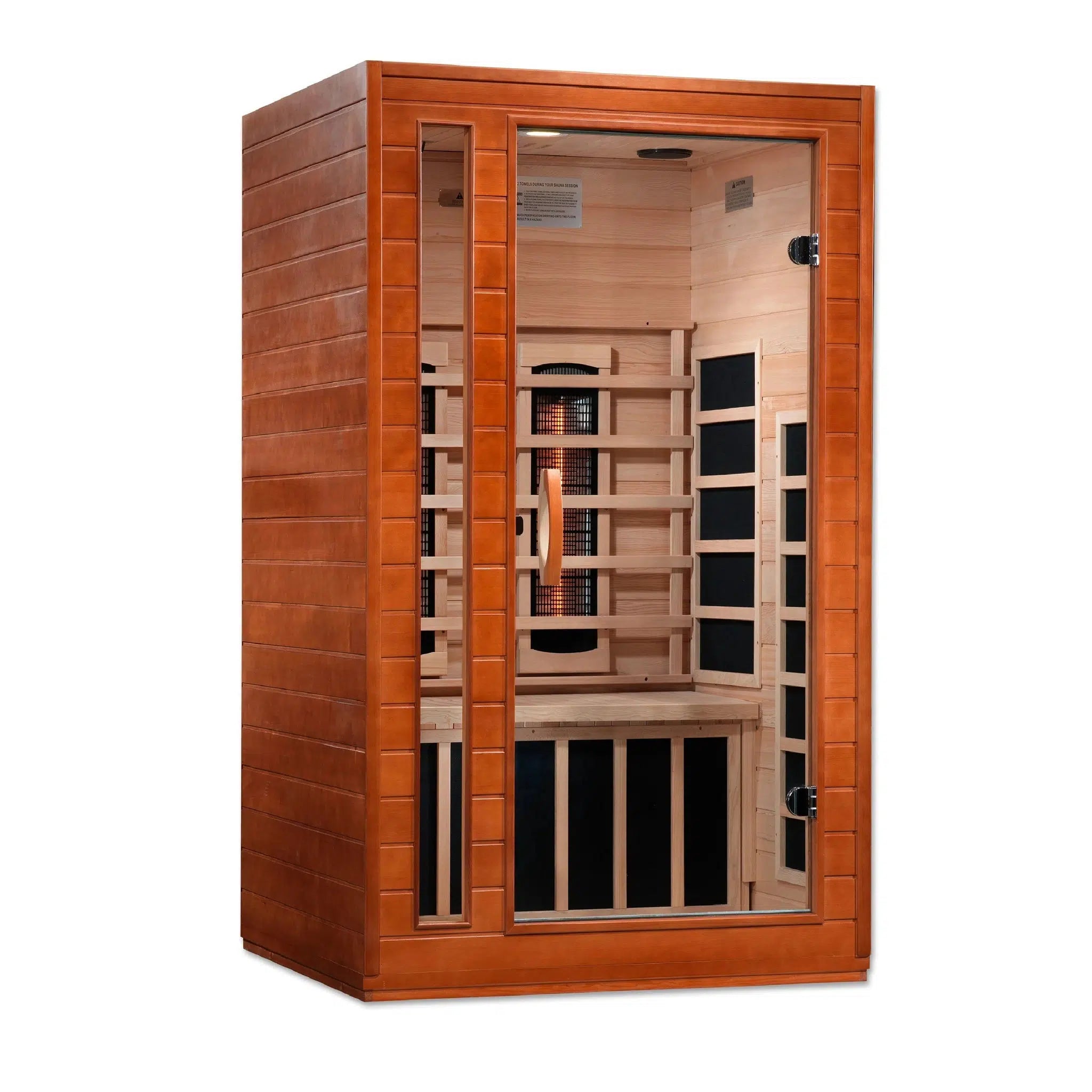 Golden Designs, Golden Designs Dynamic Cardoba 2-Person Full Spectrum Near Zero EMF FAR Infrared Carbon Sauna in Canadian Hemlock