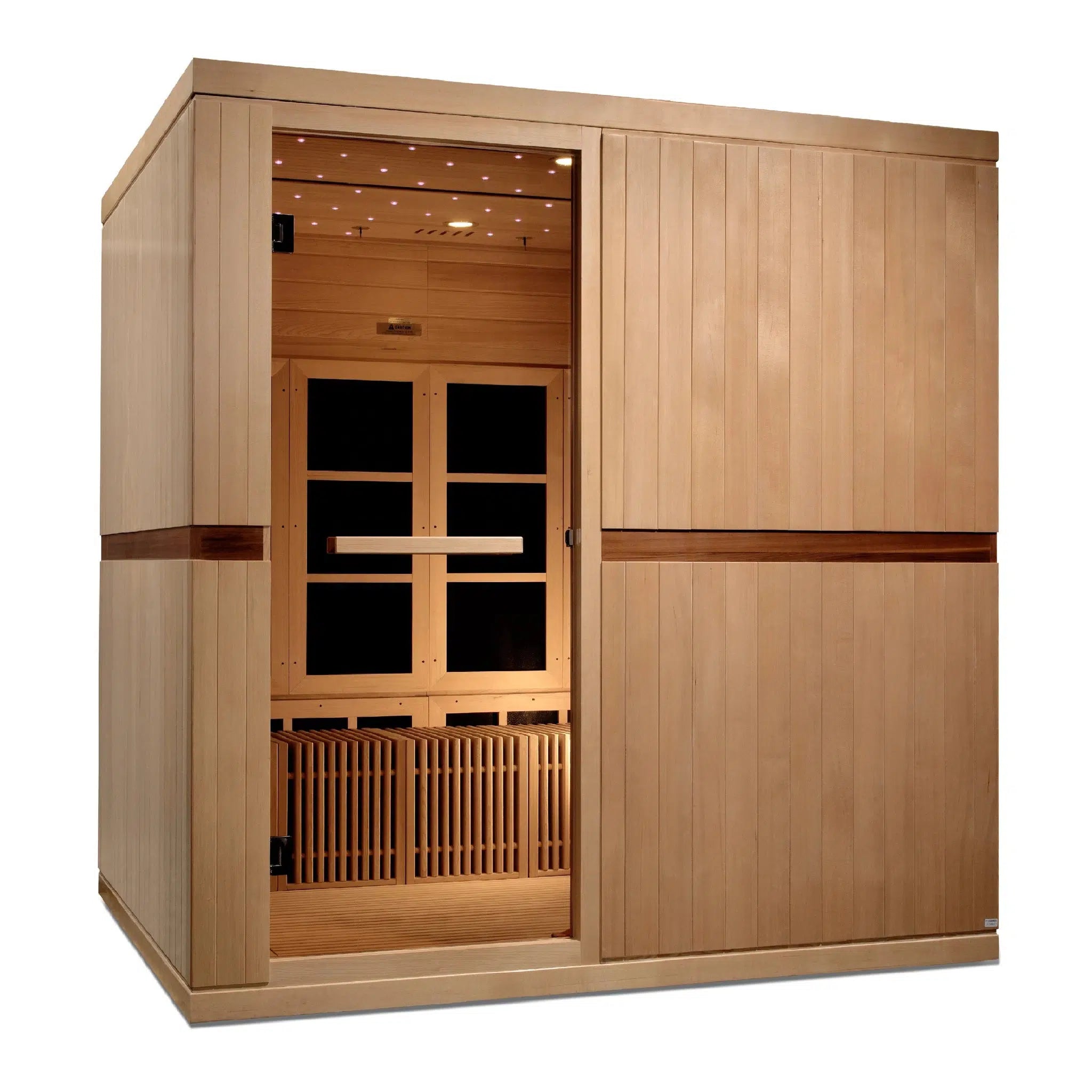 Golden Designs, Golden Designs Dynamic Catalonia 8-Person Ultra Low EMF FAR Infrared Carbon Sauna in Canadian Hemlock