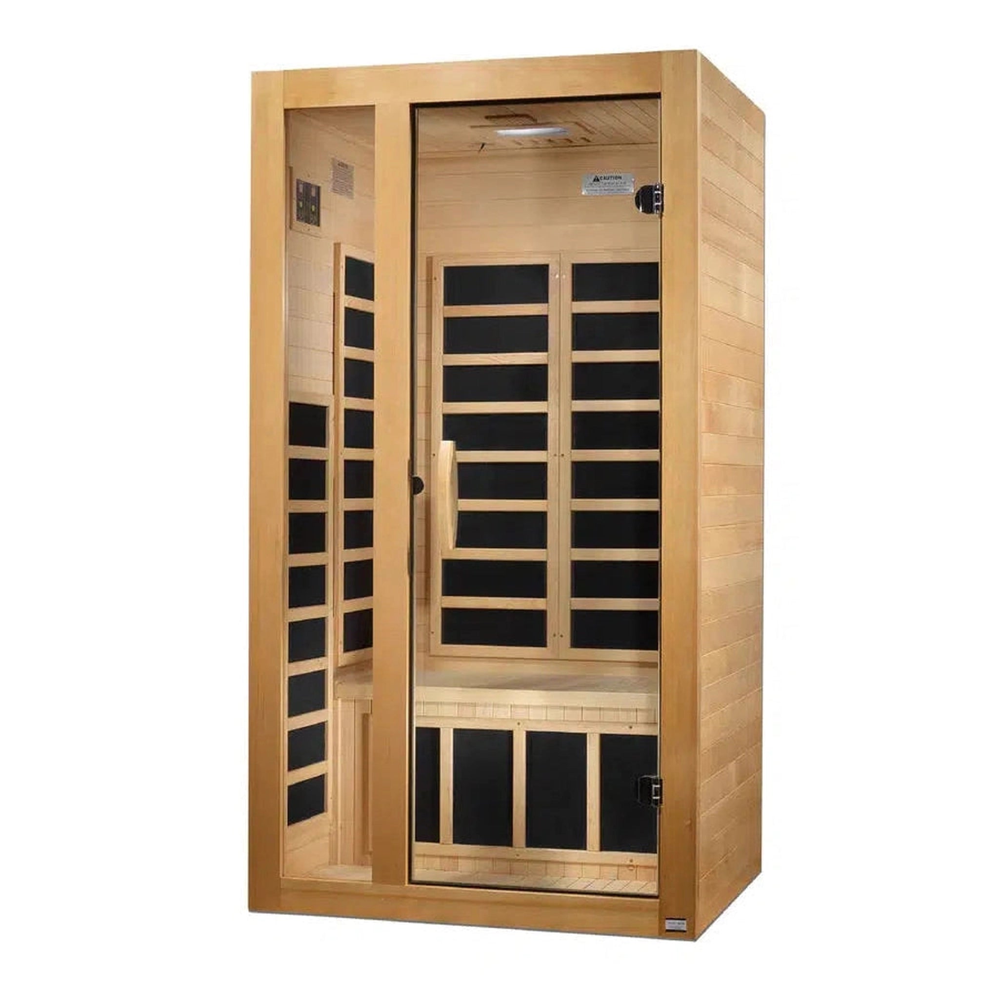 Golden Designs, Golden Designs Dynamic Gracia 1-2 Person Low EMF FAR Infrared Carbon Sauna in Canadian Hemlock