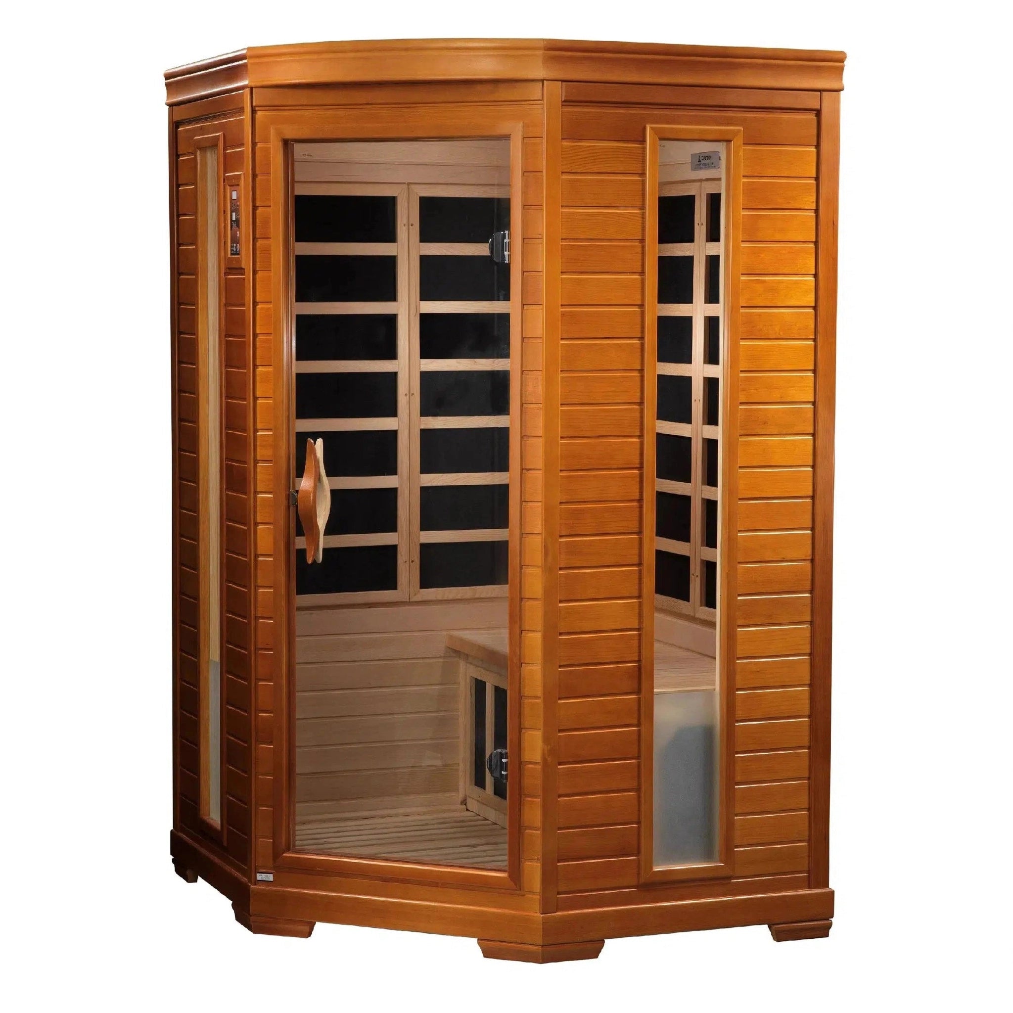 Golden Designs, Golden Designs Dynamic Heming 2-Person Low EMF FAR Infrared Carbon Sauna in Canadian Hemlock