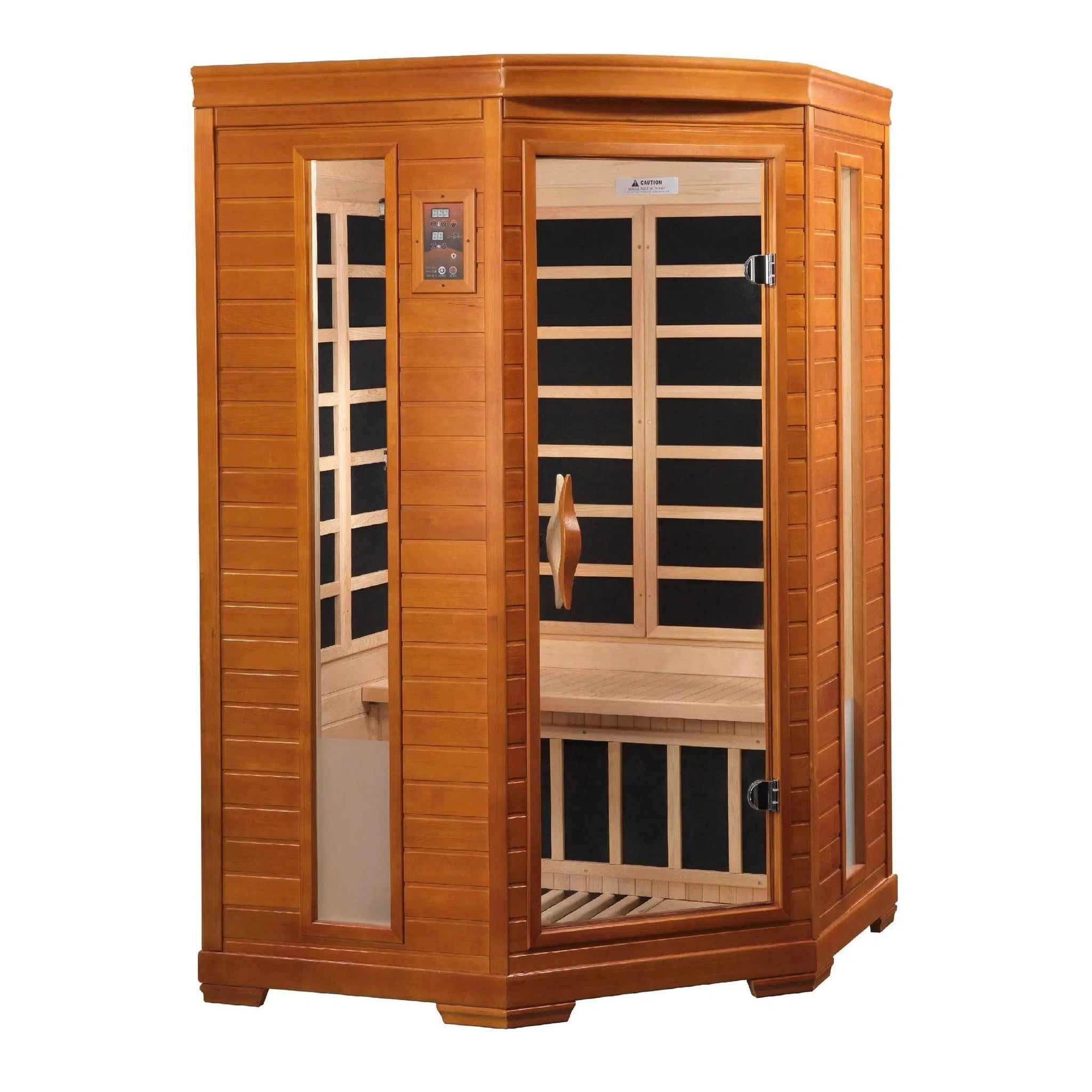 Golden Designs, Golden Designs Dynamic Heming 2-Person Low EMF FAR Infrared Carbon Sauna in Canadian Hemlock