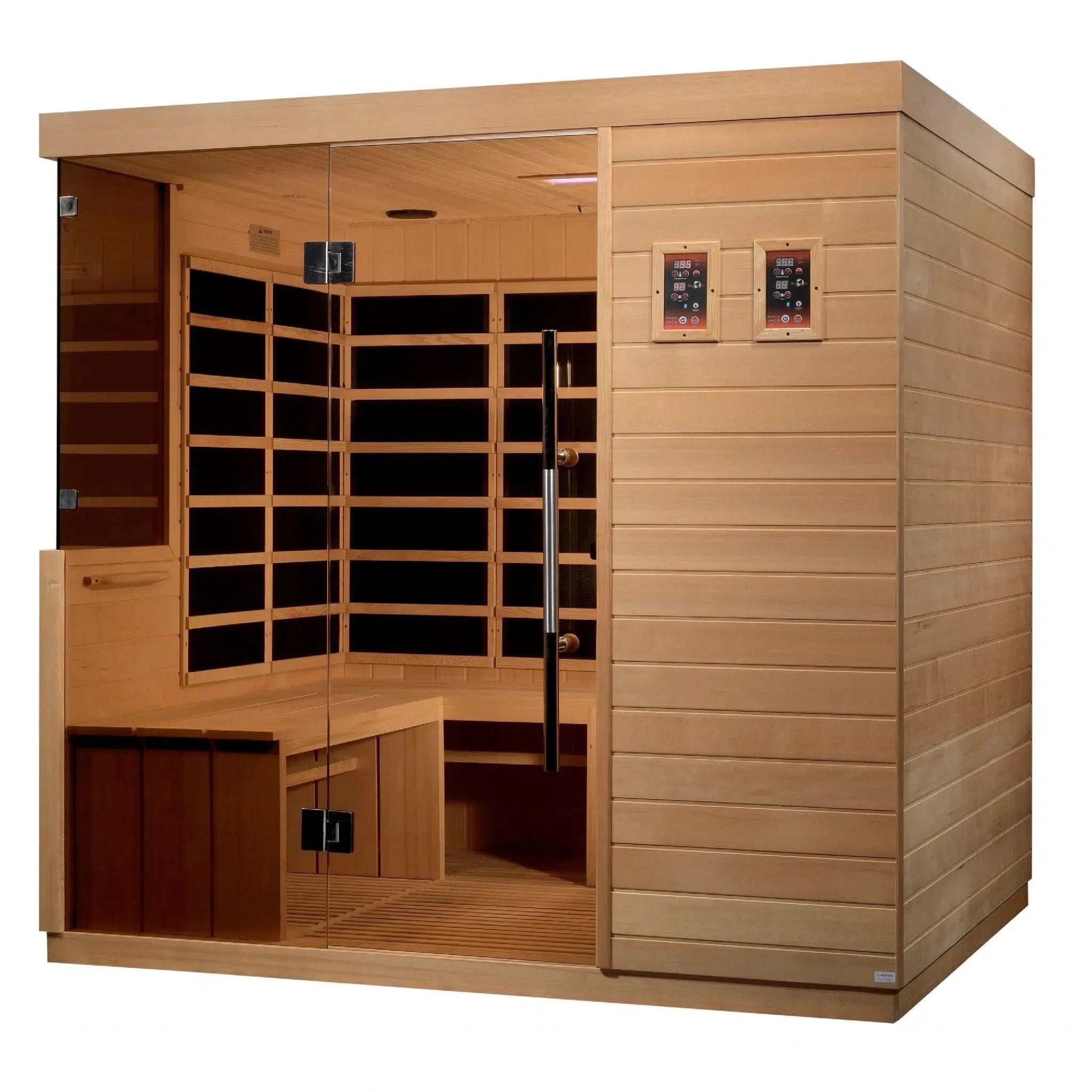 Golden Designs, Golden Designs Dynamic La Sagrada 6-Person Ultra Low EMF FAR Infrared Carbon Sauna in Canadian Hemlock