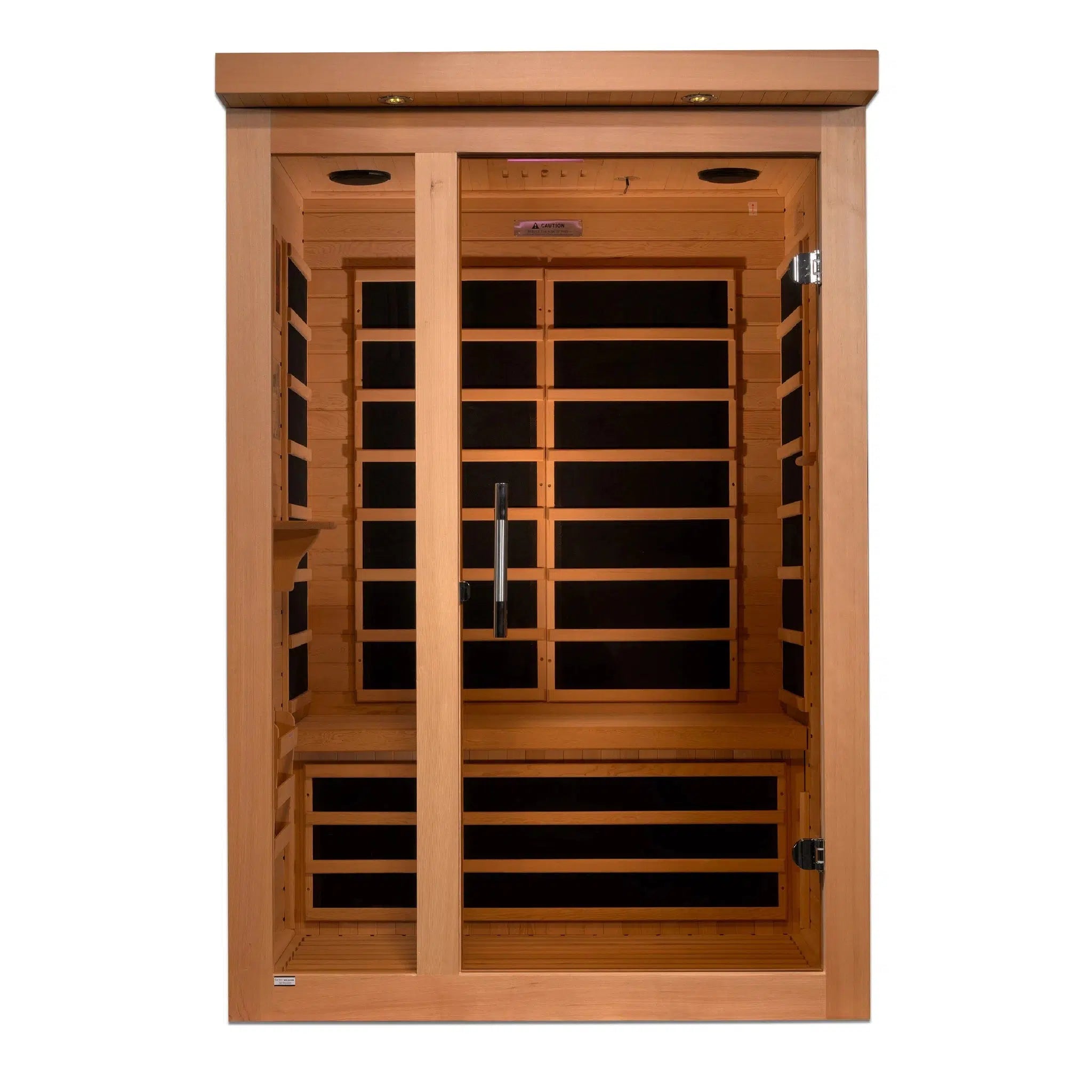 Golden Designs, Golden Designs Dynamic Llumeneres 2-Person Ultra Low EMF FAR Infrared Carbon Sauna in Canadian Hemlock