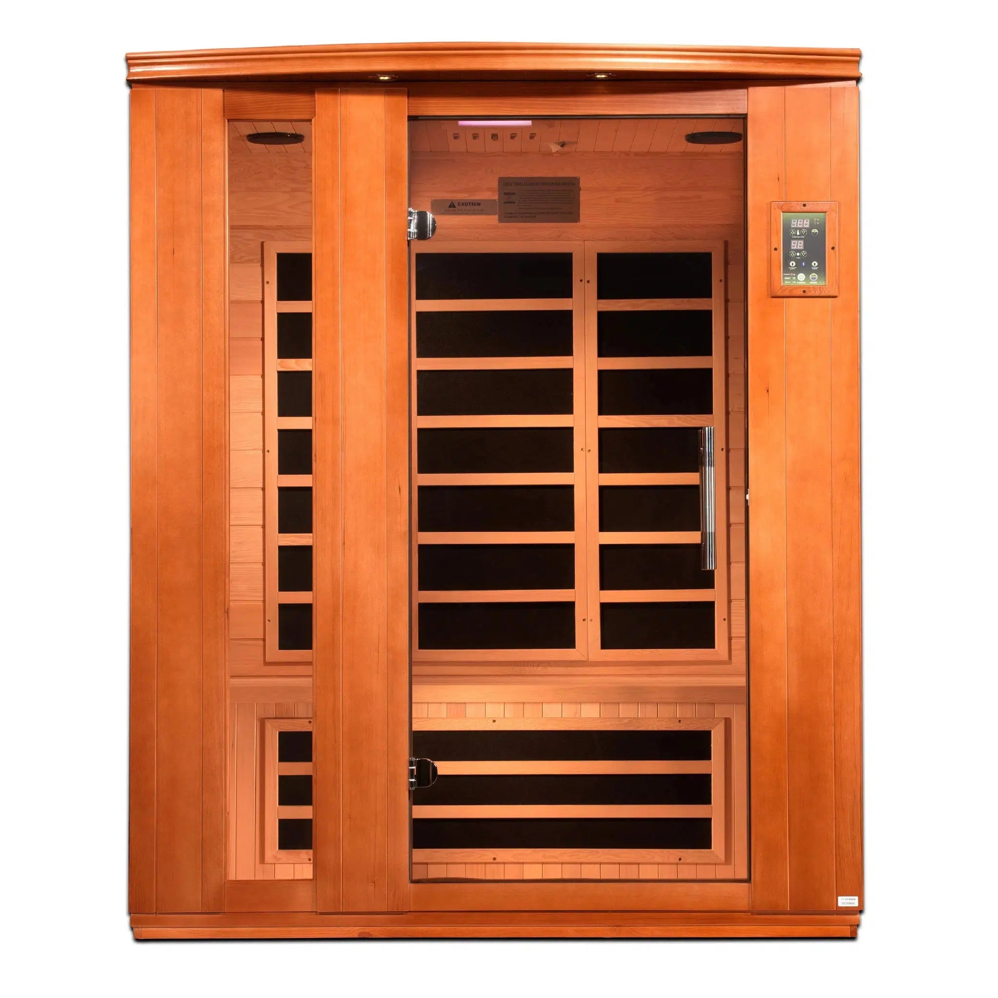 Golden Designs, Golden Designs Dynamic Lugano 3-Person Low EMF FAR Infrared Carbon Sauna in Canadian Hemlock