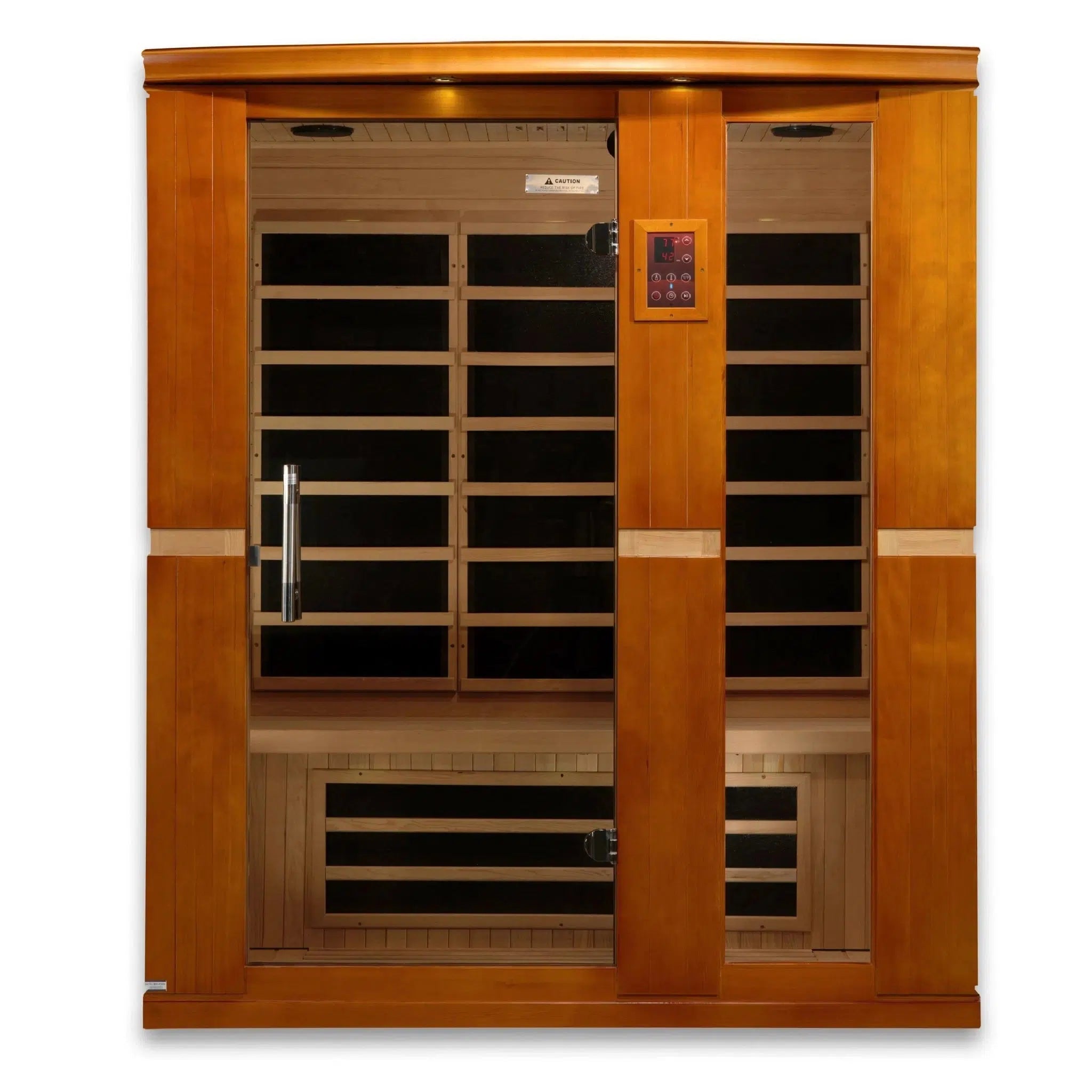 Golden Designs, Golden Designs Dynamic Palermo 3-Person Low EMF FAR Infrared Carbon Sauna in Canadian Hemlock