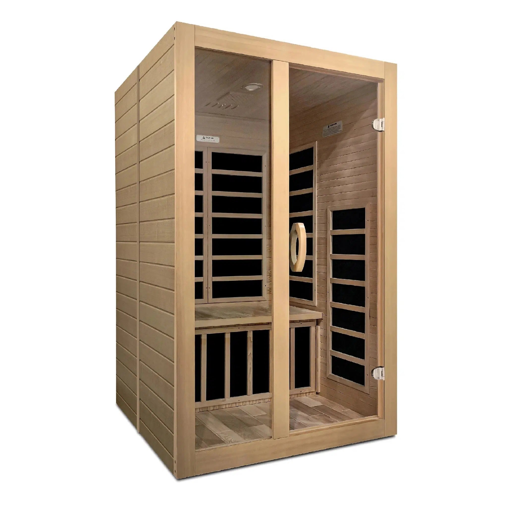 Golden Designs, Golden Designs Dynamic Santiago 2-Person Low EMF FAR Infrared Carbon Sauna in Canadian Hemlock