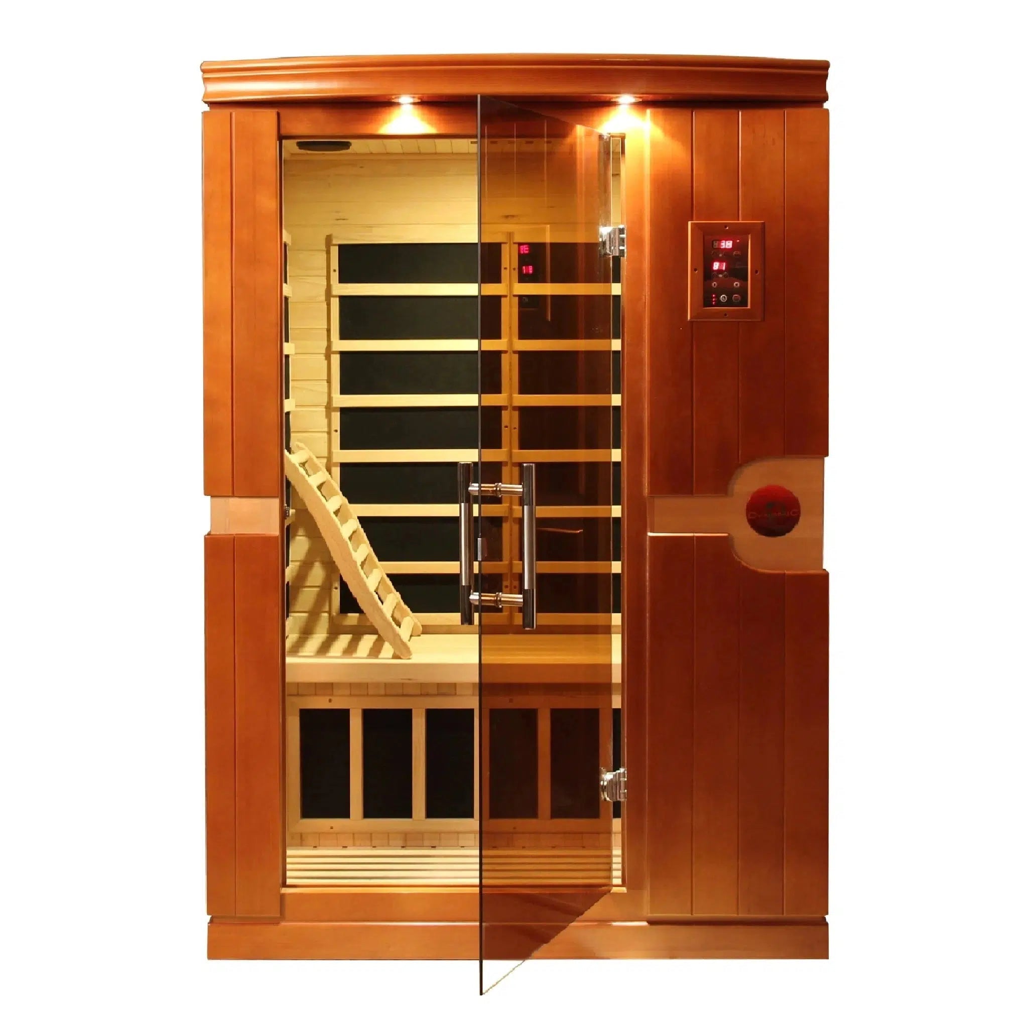 Golden Designs, Golden Designs Dynamic Venice 2-Person Low EMF FAR Infrared Carbon Sauna in Canadian Hemlock