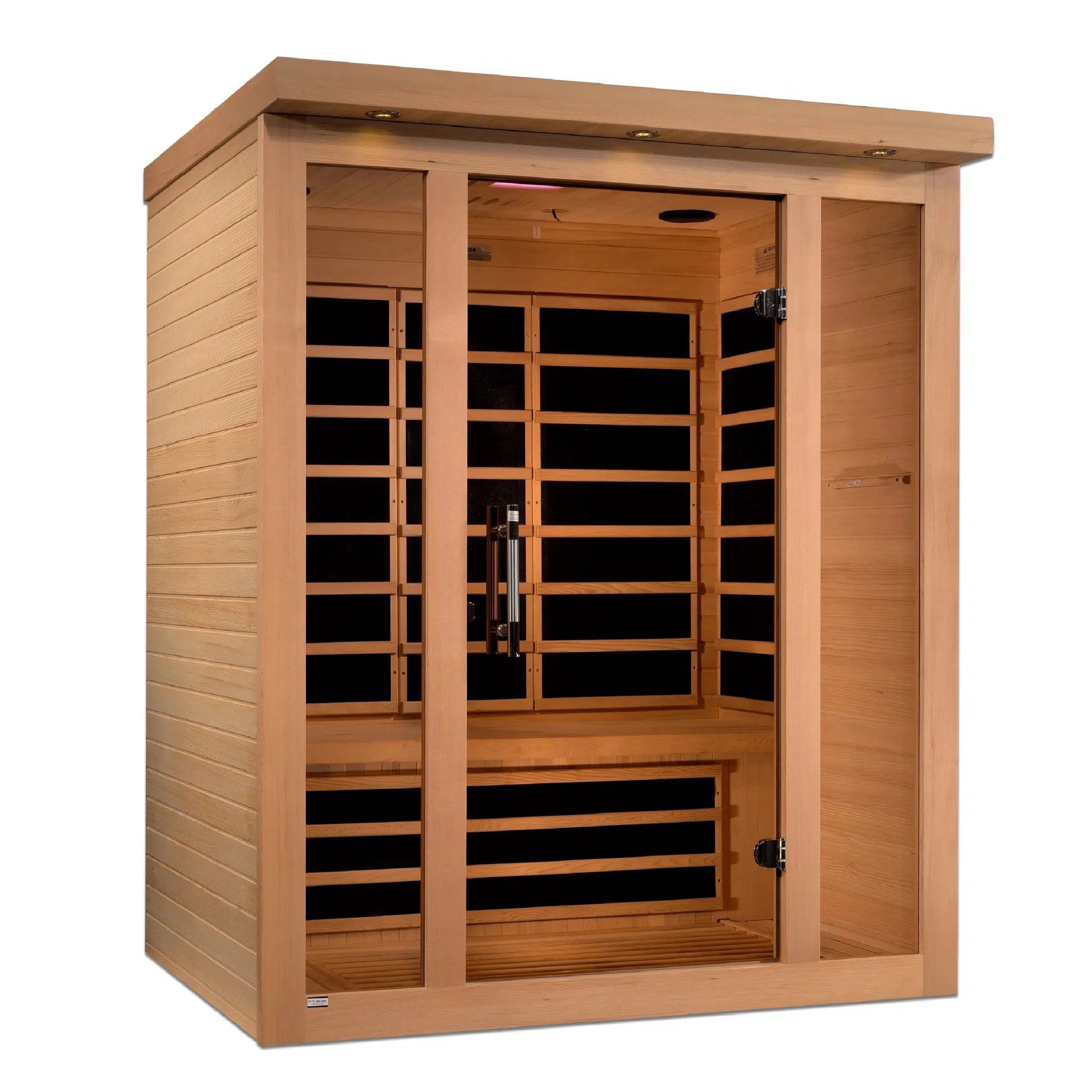 Golden Designs, Golden Designs Dynamic Vila 3-Person Ultra Low EMF FAR Infrared Carbon Sauna in Canadian Hemlock